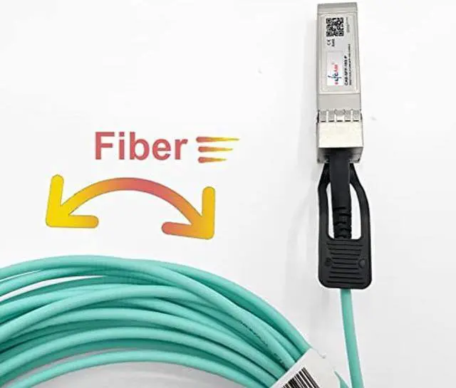 Alt view image 5 of 5 - Elfcam(r) - 30m/98.42ft Fiber Optic Cable OM3 SFP+ to SFP+ AOC 10Gbps, Compatible with SFP-10G-AOC, 30 Meters