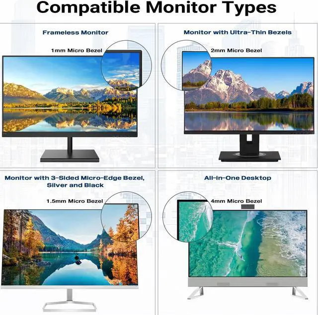 Alt view image 5 of 5 - FILMEXT [2 Pack 22 Inch Computer Privacy Screen Filter for 16:10 All-in-One Desktop/Frameless Monitor - Removable Blue Light UV Blocking Privacy Shield for Thin Bezel Computer