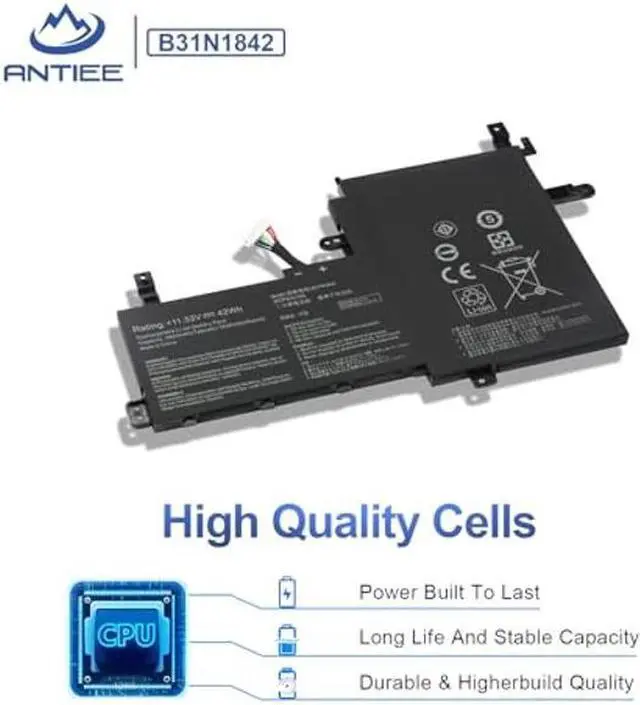 Alt view image 3 of 4 - ANTIEE B31N1842 Laptop Battery for ASUS VivoBook 15 F513 M513 K513 X513 S513 S15 S531F for Asus VivoBook S15 S531FA S531FL K531FA S531FA-BQ028T X531FA-2S Series 0B200-03440000 11.52V 42Wh 3653mAh