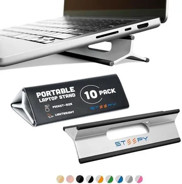 Main image of Steepy Adjustable Laptop Stand for Desk - 3 Heights Computer Stand for Laptop - Laptop Desk Stand - Laptop Riser for Desk - Portable Laptop Stand Adjustable - Laptop Stand for Desk Adjustable Height