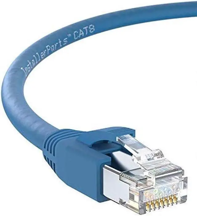 Main image of InstallerParts Ethernet Cable CAT8 Cable (10 Pack) 3 FT - Blue - Professional Series - 40Gigabit/Sec Network/High Speed Internet Cable for Router, Modem,Gaming/2000 MHZ, 24AWG