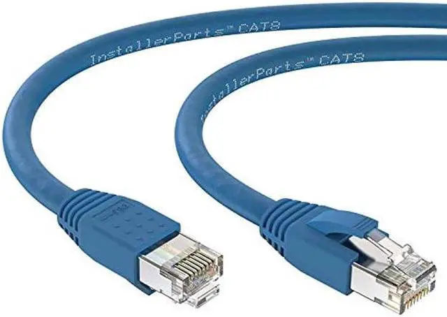 Alt view image 4 of 5 - InstallerParts Ethernet Cable CAT8 Cable (10 Pack) 3 FT - Blue - Professional Series - 40Gigabit/Sec Network/High Speed Internet Cable for Router, Modem,Gaming/2000 MHZ, 24AWG