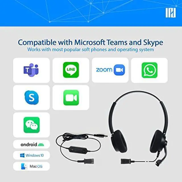 Alt view image 2 of 5 - IPD IPH-165 USB Headset with Noise Cancelling Microphone for Office and Call cengter- Compatible with Skype, Microsoft Teams, Cisco Jabber, Avaya One-X and Other Soft Phones