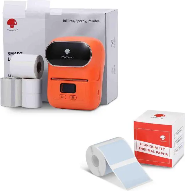 Main image of Phomemo M110S Label Maker- Mini Portable Bluetooth Thermal Label Printer for Clear Label, Barcode, Clothing, Office, Business, Compatible with Android & iOS, Orange