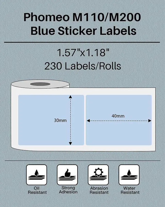 Alt view image 3 of 5 - Phomemo M110S Label Maker- Mini Portable Bluetooth Thermal Label Printer for Clear Label, Barcode, Clothing, Office, Business, Compatible with Android & iOS, Orange
