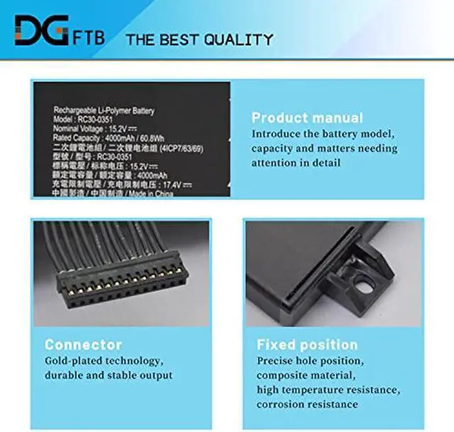 Alt view image 2 of 5 - DGFTB RC30-0351 Laptop Battery for Razer Blade 15 Base 2021 Series RZ09-0369x RZ09-0351 4ICP7/63/69 Notebook RC30-0351 RZ09-0351 9E11 RZ09-03519E11 Gaming (15.2V 60.8Wh/4000mAh/4-Cell)