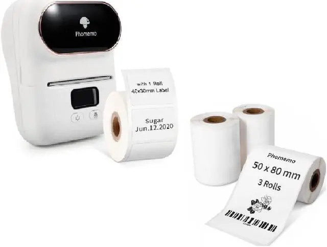 Main image of Phomemo M110 Label Maker with 3 Rolls 1.97"x3.15"(50x80mm) Thermal Labels, Bluetooth Thermal Label Maker Printer Apply to Labeling, Office, Cable, Retail, Barcode, Compatible with Android & iOS