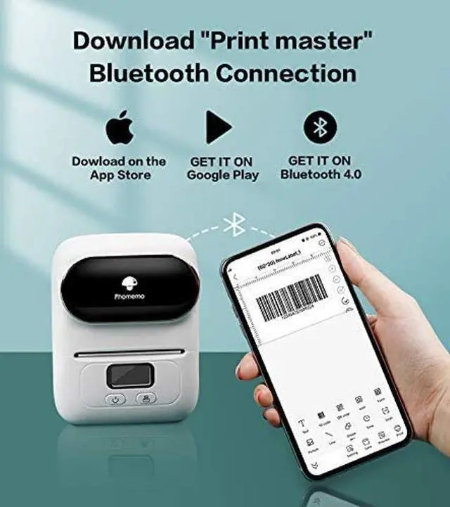 Alt view image 4 of 5 - Phomemo M110 Label Maker with 3 Rolls 1.96" x 1.96"(50x50 mm Thermal Labels, Bluetooth Thermal Label Maker Printer Apply to Labeling, Office, Cable, Retail, Barcode, Compatible with Android & iOS