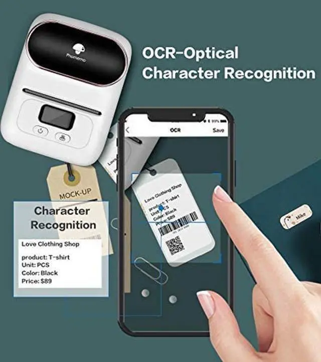 Alt view image 5 of 5 - Phomemo M110 Label Maker with 3 Rolls 1.96" x 1.96"(50x50 mm Thermal Labels, Bluetooth Thermal Label Maker Printer Apply to Labeling, Office, Cable, Retail, Barcode, Compatible with Android & iOS