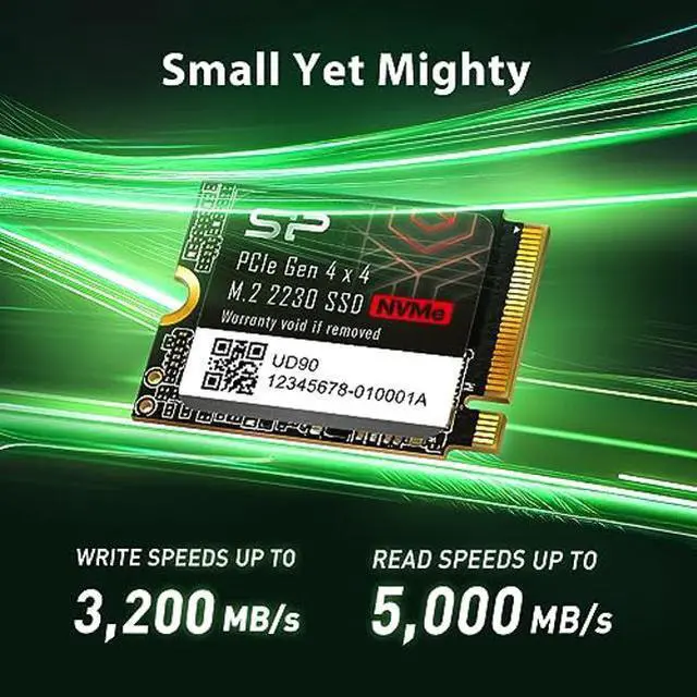 Alt view image 3 of 5 - Silicon Power 1TB UD90 2230 NVMe 4.0 Gen4 PCIe M.2 SSD R/W up to 5,000/3,200MB/s Solid State Drive Compatible with Steam Deck (SU01KGBP44UD9007MM)