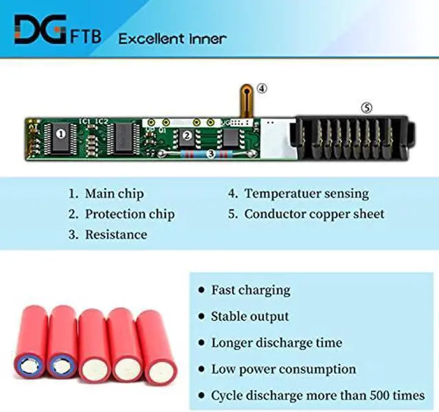 Alt view image 5 of 5 - DGTEC AA-PBSN4AF New Replacement Battery for Samsung NP930SBE NT930SBE NP930SBE-K01CN NP930SBE-K01CN NP930SBE-K06CN NP930SBE-K06CN Series BA43-00391A 15.4V 54Wh/3500mAh 4-Cell (Not C11P1601)