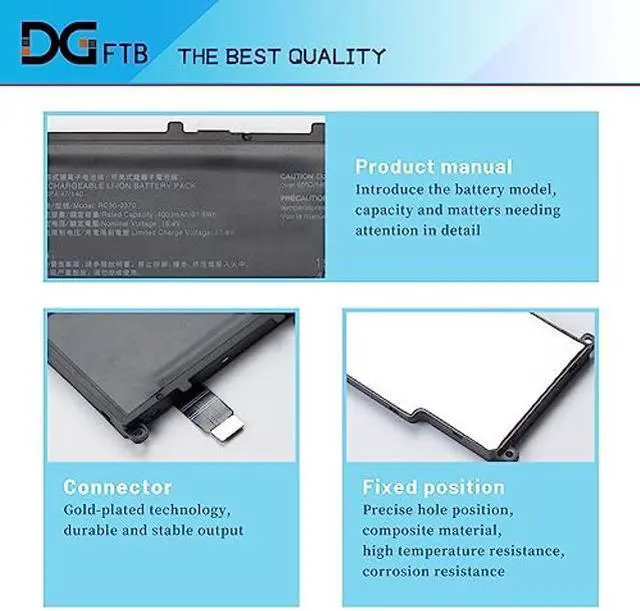 Alt view image 2 of 5 - DGTEC RC30-0370 Replacement Laptop Battery for Razer Blade 14 2021 2022 RZ09-0370 RZ09-0427 RZ09-0368 RZ09-0370AE23 RZ09-0370CEA3-R3U1 RZ09-0370BEA3-R3U1 RZ09-0427EE23-R3U1 RZ09-0427NEA3 Not 6MT4T