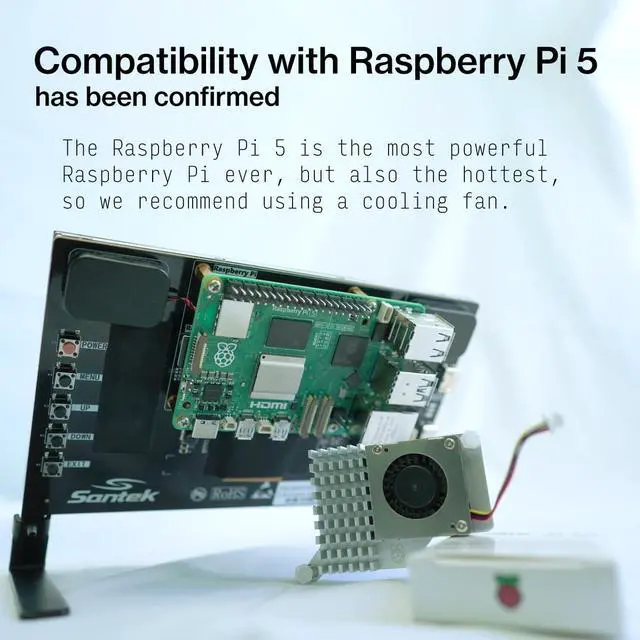 Alt view image 3 of 5 - Santek High Brightness Raspberry Pi 5 Touchscreen, Portable Mini Monitor with HDMI, USB-C Powered Touch Panel IPS Screen, Build-in Dual Speakers, Compatible with RPI 5 4 3 Zero Win (7 inch)