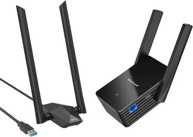Main image of BrosTrend AX1500 WiFi 6 Universal WiFi to Ethernet Adapter and BrosTrend AX1800 USB WiFi 6 Linux Compatible WiFi Adapter