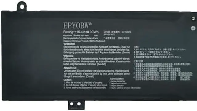 Alt view image 2 of 5 - EPYOBW C41N2013 Laptop Battery 90Wh Compatible with Asus ProArt StudioBook 16 H5600Q / Rog Strix G15 G17 / Rog Zephyrus G15 S17 M16 / TUF Gaming A15 FA507 Series C41N2013-1 0B200-03880-100
