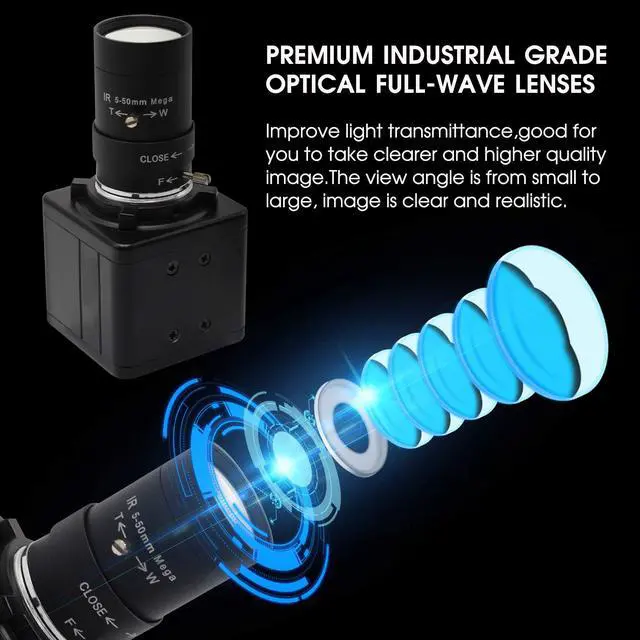 Alt view image 4 of 5 - Hotpet 8MP USB Camera 2448P Webcam with Zoom Lens Video Conference Streaming Industria Camera UVC Plug Play PC Webcam for Windows Linux MAC OS Android Raspberry Pi