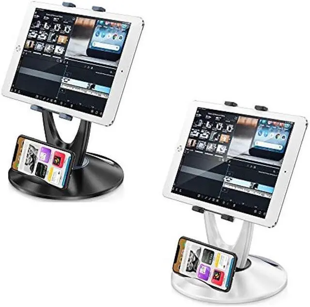 Main image of DeskLogics Tablet Stand for Desk White + Black (TS-8W + TS-8B)
