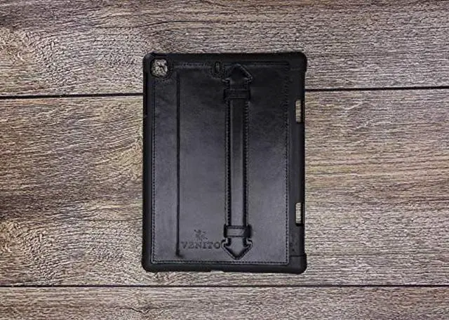 Alt view image 2 of 4 - Venito Lecce Leather Wallet Case Compatible with iPad Mini 5 (5th Generation), 2019 - Flex Handle Tablet Wallet - Rustic Black