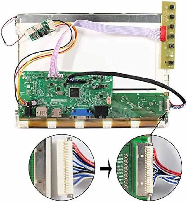 Alt view image 2 of 5 - FanyiTek 10.4 inch 800x600 4:3 TFT LCD Screen and HDMI DP VGA LVDs Controller Board, for Vide Gaming Display