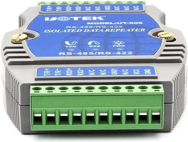 Alt view image 3 of 5 - UTEK UT-509 External-Powered RS-485/422 Repeater Rail-Mounted PhotoElectric Isolation