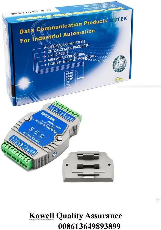 Alt view image 5 of 5 - UTEK UT-509 External-Powered RS-485/422 Repeater Rail-Mounted PhotoElectric Isolation