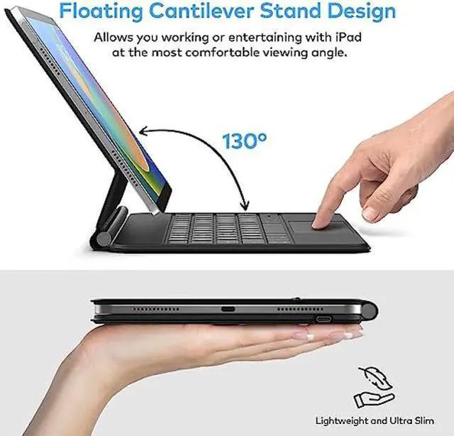 Alt view image 2 of 3 - Keyboard Case for iPad 10th generation 2022 - Magic-Style Magnetic Keyboard Case with Multi-Touch Trackpad Compatible with iPad 10.9 inch 10th Gen - Floating Cantilever Stand-Wireless Keyboard Case