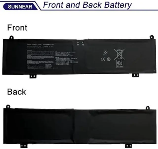 Alt view image 3 of 5 - SUNNEAR C41N2013 C41N2013-1 90Wh Laptop Battery Compatible with Asus ROG Strix G15 G513 G713 G17 Rog Strix Scar15 G533 17 G733 Zephyrus G15 GA503 S17 GX703 M16 GU603HE Series 15.4V 90Wh 5675mAh
