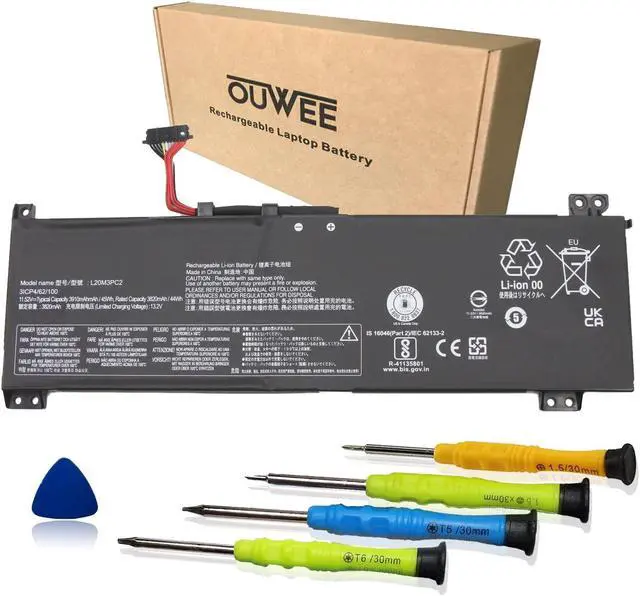 Main image of OUWEE L20M3PC2 Laptop Battery Compatible with Lenovo Ideapad Gaming 3-15ACH6 Model 82K20015US 82K200UTUS Series SB11B96717 5B11B96718 L20D3PC2 5B11B96715 L20C3PC2 5B11B96719 45Wh 3910mAh 11.52V