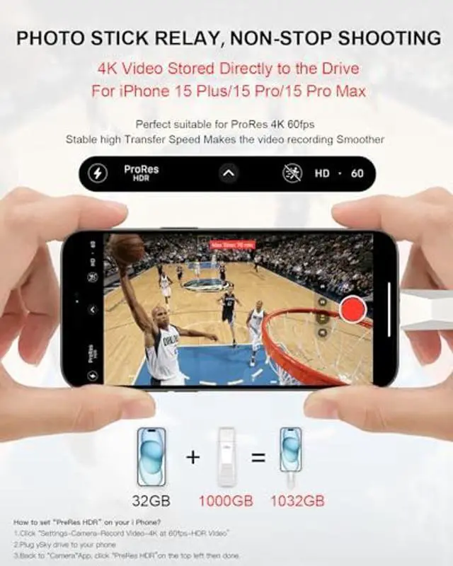 Alt view image 2 of 5 - ySky 1TB USB 3.2 SSD Solid State Flash Drive,500MB/s High Speed USB C+ USB A 3.2 Gen2 USB Thumb Drive,2in1 USB C Drive Stick for iPhone 15/15 Plus/15 Pro/15 Pro Max/USB-C iPad/Android Phone,Laptop,Mac