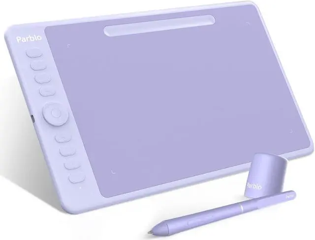 Main image of Parblo Intangbo M Drawing Tablet 10x6 inch,Digital Graphic Tablet with 8192 Levels,Battery-Free Stylus and 8 Hot-Keys Drawing Pad,Work with Window/Mac,Android,Purple