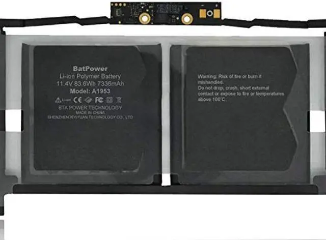 Alt view image 4 of 5 - BatPower A1953 Replacement Laptop Battery for Apple Mid 2018 2019 MacBook Pro 15-inch A1990 EMC 3215 EMC 3359 BTO/CTO Battery MacBook Pro 15" Touch Bar A1990 Apple A1953 Battery 83.6Wh