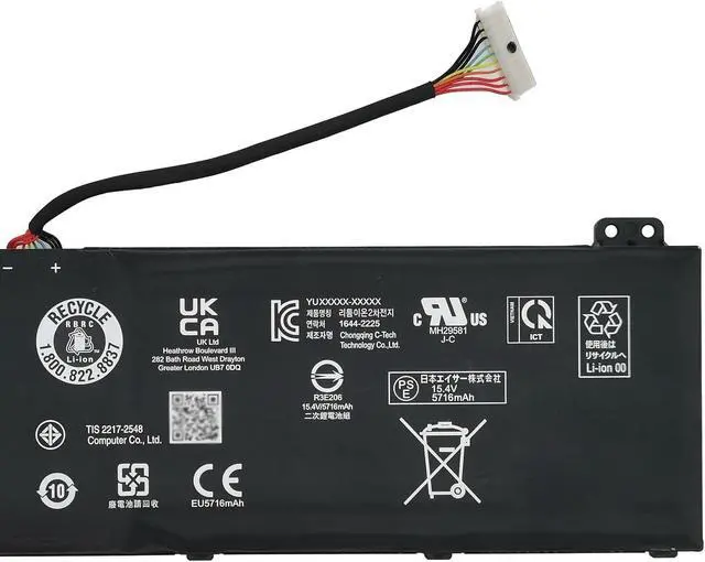 Alt view image 3 of 5 - EPYOBW AP21A8T Laptop Battery 90.61Wh Compatible with Acer Predator Helios 18 PH18-71 / Predator Helios 300 PH315-55 / Predator Helios 300 PH317-56 / Nitro 5 AN517-55 Series AP21A7T AP21A5T KT0040G014
