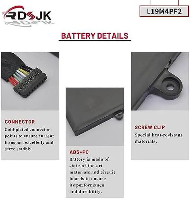 Alt view image 5 of 5 - L19M4PF2 L19C4PF2 Laptop Battery for Lenovo S750-15 Yoga Slim 7 15 15-15IIL 15-15IMH Yoga 7-15IMH05 Ideapad Slim 7-15IMH05 Slim 7 S750-15 Series 5B10X18187 5B10X18188 SB10X18189 SB10X18190 15.36V 70Wh