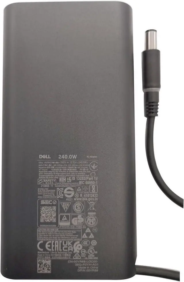 Alt view image 2 of 3 - Original Replacement for Dell GaN Laptop Charger 240W 7.4mm tip AC Adapter - Precision 7670 7680 7770 7780,Alienware M15 R7,X16,X17 R2,X15 R2,M17 R5, LA240PM200, H240PM200, DA240PM200.