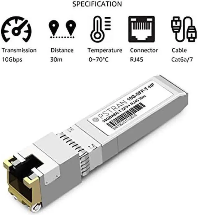 Alt view image 2 of 5 - OPSTRAN 10GBASE-T SFP+ to RJ45 Copper Transceiver Module Compatible for HPE Aruba ProCurve JL563A 10G SFP+ 30m Cat6a/7