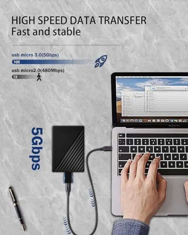 Alt view image 2 of 5 - ShineeKee USB C Adapter 20 Pack Micro B to USB C, Type C Female to Micro B Male Cable Adapter, USB 3.1 Adapter for Hard Drive Cable, USB C Hard Drive Cable Adapter for USB 3.0 External Portable