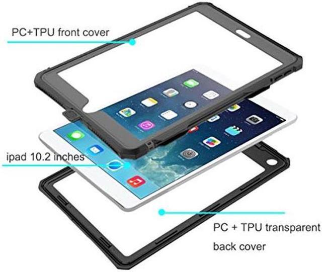 Alt view image 3 of 5 - SaharaCase Water-Resistant Case for Apple iPad 10.2" (7th Gen 2019) and (8th Gen 2020) [Shockproof Bumper] Heavy Duty Military Tested IP68 Water Resistant Rugged Protection Antislip - Black