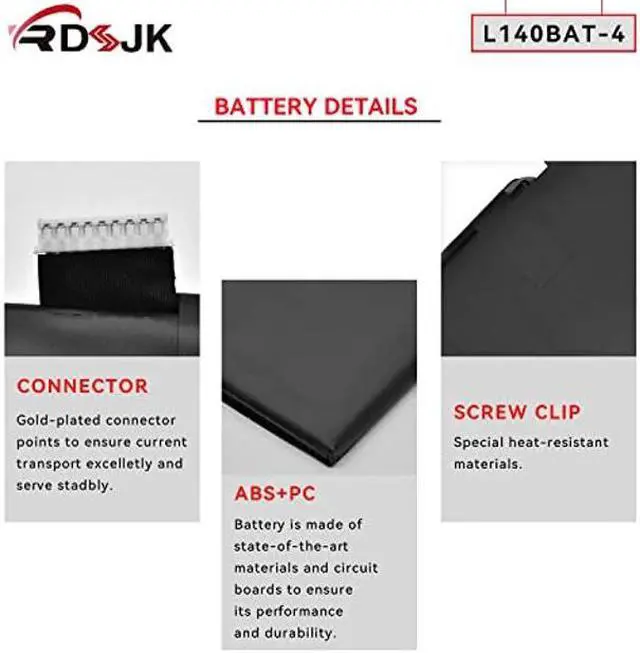 Alt view image 5 of 5 - RDSJK L140BAT-4 6-87-L140S-72B01 Laptop Battery for Lemp9 System76 Darter Pro 2021 L140CU L141CU L140MU L141MU 2ICP5/50/112 VIA 14, THUNDEROBOT MixBook Air, WOOKING Jiasha ST Pro 7.7V 73Wh 9350mAh