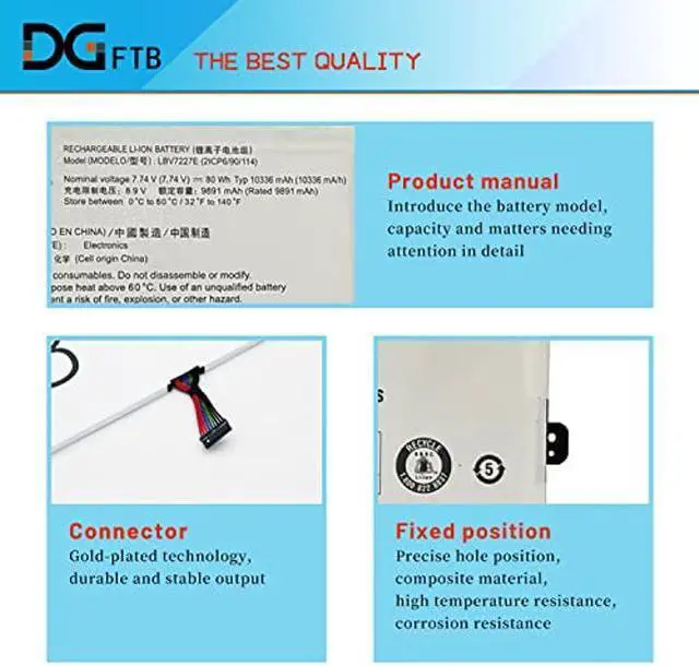 Alt view image 2 of 5 - DGTEC New LBV7227E Battery for LG Gram 15Z90N 17Z90N 17Z90N-VA76K Gram 16 2-in-1 16T90P 16ZD90P 16Z90P 16Z90PC 16Z90PG Gram 17 2021 17Z90P 2IC96/90/114 7.74V 80Wh/10336mAh