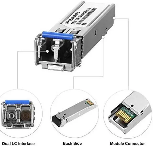 Alt view image 2 of 4 - 10Pcs SFP Network Transceiver Module, 1.25 Gigabit Single Mode LC Duplex 1000BASE-LX Dual Fiber SFP 20km 1310nm