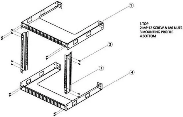 Alt view image 4 of 5 - TECHTOO Wall Mount Rack Open Frame 19Inch Server Equipment Rack Heavy Duty Network Equipment Rack 13.7 Inch Deep - Black (09U)