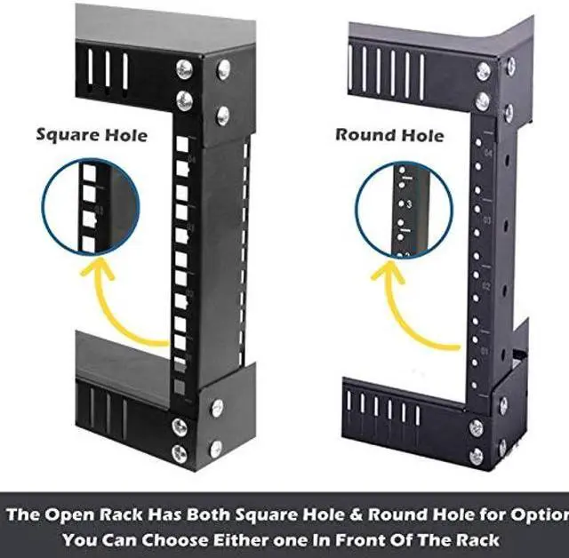 Alt view image 5 of 5 - TECHTOO Wall Mount Rack Open Frame 19Inch Server Equipment Rack Heavy Duty Network Equipment Rack 13.7 Inch Deep - Black (09U)