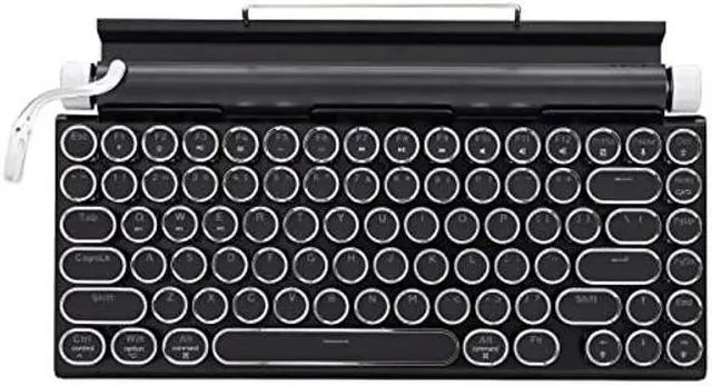 Main image of Adventurers Typewriter Style Retro Mechanical Keyboard LED Backlight 83 Keys Bluetooth 5.0 Blue Axis, Suitable Desktop Computers/Laptops Mac/Mobile Punk Keys, Black, 12.8 x 6.6 x 1.6 inches
