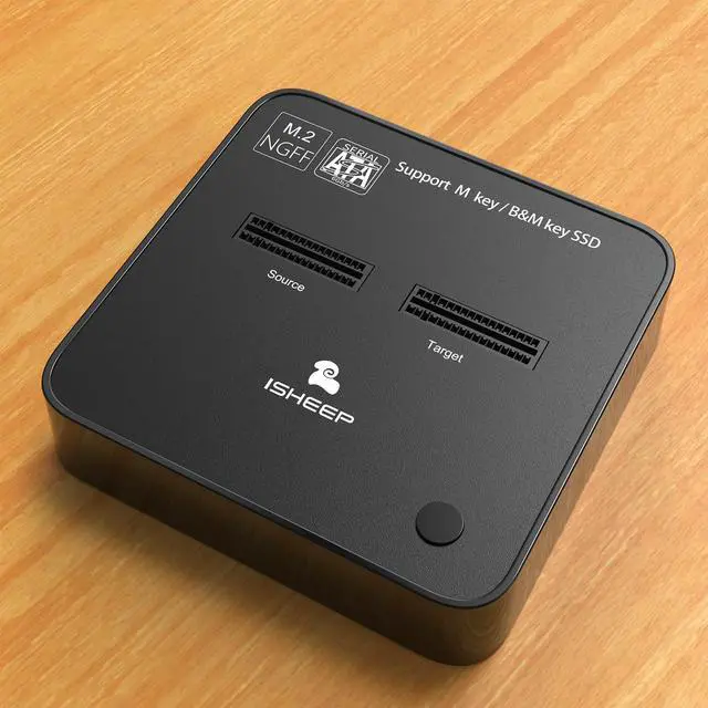 Alt view image 2 of 5 - ISHEEP M.2 SATA Cloner Duplicator Dual-Bay Docking Station with SSD Offline Clone Copy Function, USB 3.1 Type-C High-Speed Transfer, Tool-Free Installation, for B+M Key M.2 SSDs - H016S+