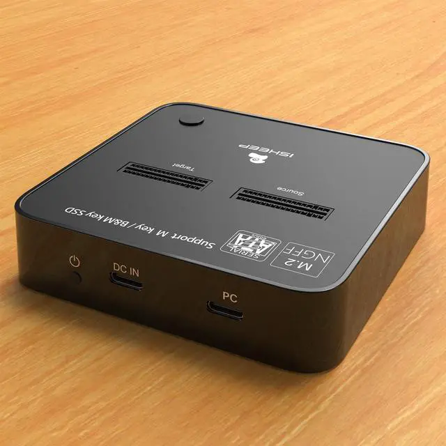 Alt view image 3 of 5 - ISHEEP M.2 SATA Cloner Duplicator Dual-Bay Docking Station with SSD Offline Clone Copy Function, USB 3.1 Type-C High-Speed Transfer, Tool-Free Installation, for B+M Key M.2 SSDs - H016S+