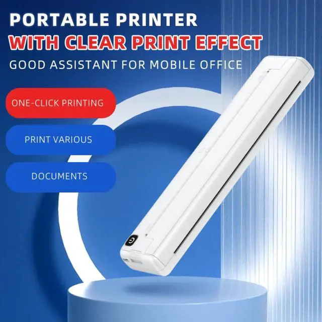 Alt view image 2 of 5 - Yoidesu Portable Thermal Printer, Supports A4 Thermal Paper, 200DPI Inkless Wireless Mobile Travel Printers for Car School Office, Mini Bluetooth Printer for Android for iOS Phone Laptop