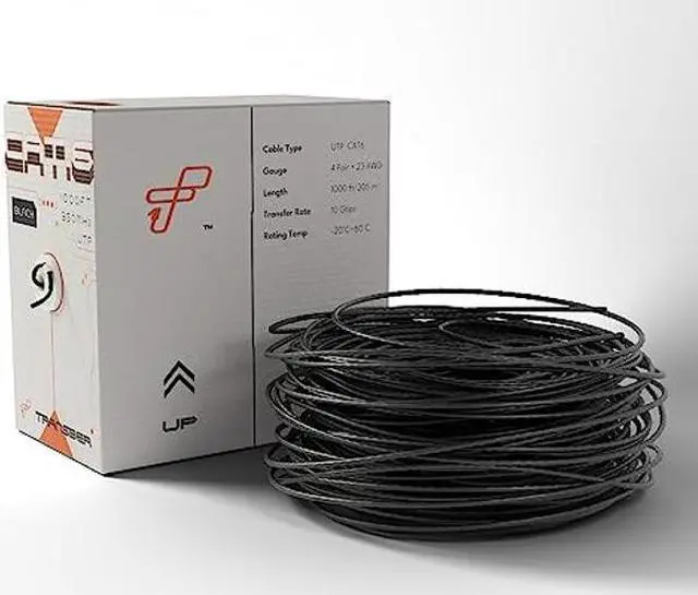 Alt view image 2 of 5 - Transber CAT6 CM - 1000ft - CCA - 23AWG - UTP - 550MHz/10Gbps Ethernet Cable (Black)