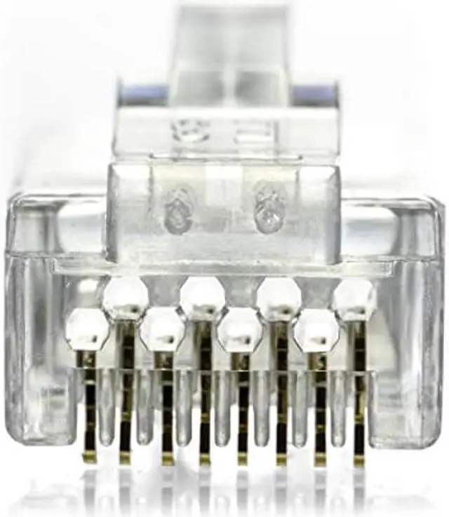 Alt view image 4 of 5 - NTW Gold Plated Lockable CAT6/6a RJ45 Pass Through Connectors (100 Pack), EZ to Crimp Modular Plug with Boots for Solid or Stranded UTP 23/24 AWG Cable