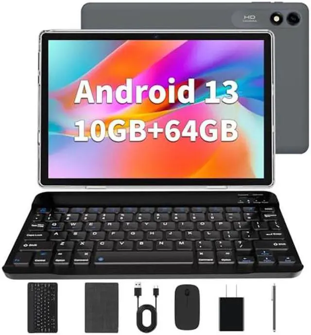 Main image of Android 13 Tablet, 10.1 inch Tablet, 2024 Latest Tablet with Keyboard, Mouse, 10GB+64GB 1TB Expand, 8000mAh, Octa-Core Processor, Dual Camera 5MP+8MP, 2.4G+5GWIFI, 1280x800 FHD IPS Touch Screen