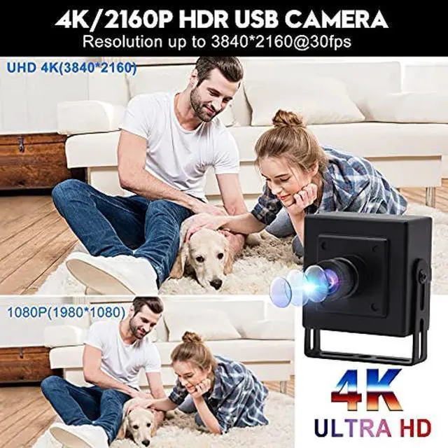 Alt view image 3 of 4 - ELP 4K Camera 3.6mm Lens Mini USB Camera with 3840x2160 HD Webcam for MAC/Windows/Linux/Raspberry Pi Web Camera